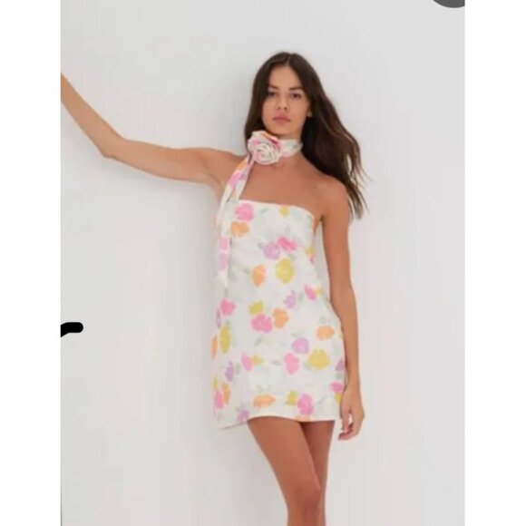 For Love And Lemons Coquette Girl Hazel Floral Romantic Mini Dress Size XS NEW - Picture 10 of 16